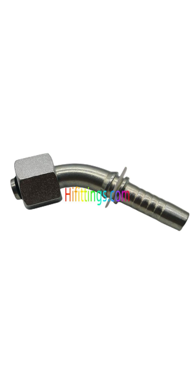 45° Elbow Metric Female 24° Cone With O-Ring Swivel Heavy Series Swaged Hose Fitting 20541