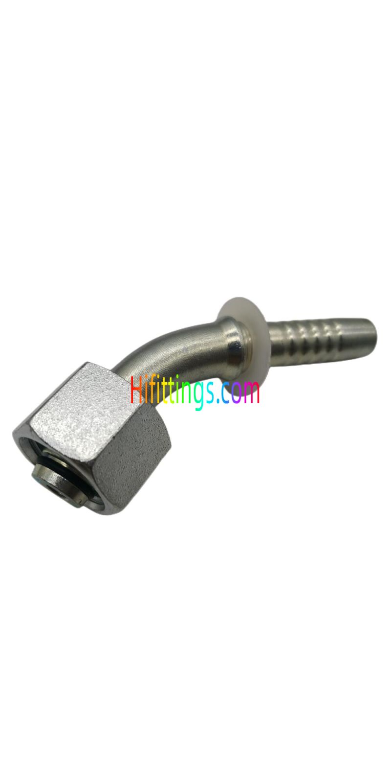 45° Elbow Metric Female 24° Cone With O-Ring Swivel Heavy Series Swaged Hose Fitting 20541