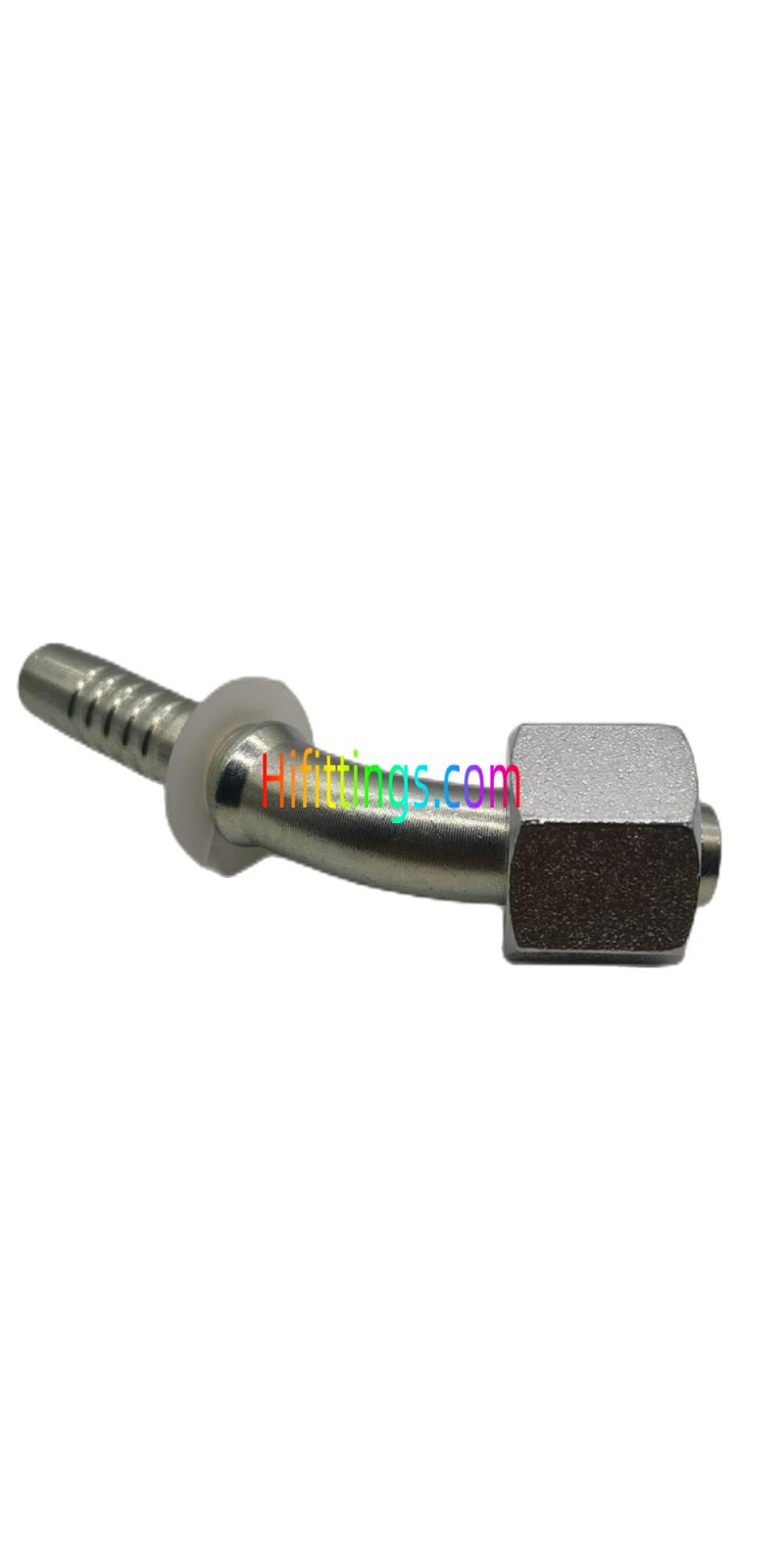 45° Elbow Metric Female 24° Cone With O-Ring Swivel Heavy Series Swaged Hose Fitting 20541