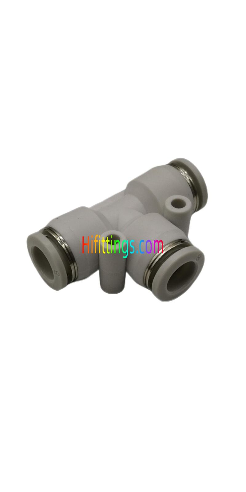 Union Tee Pneumatic Push-In Fitting PE