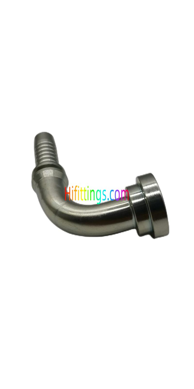90° Elbow SAE Flange Head 6000 PSI Code 62 Swaged Hose Fitting 87691