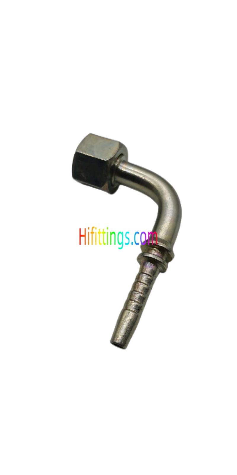 Codo de 90° métrico hembra cono de 24° con junta tórica giratoria Heavy Series Swaged Hose Fitting 20591
