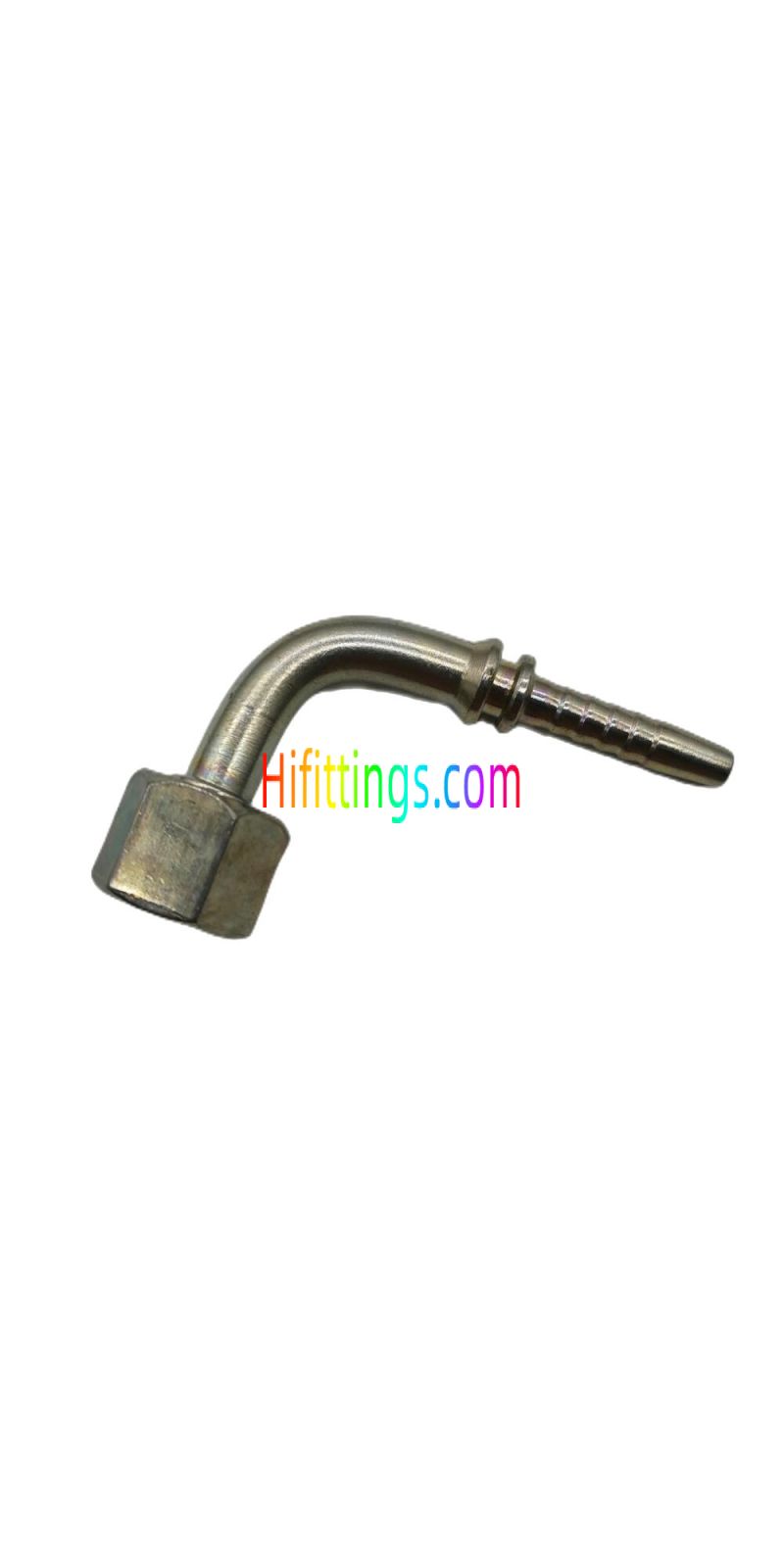 Codo de 90° métrico hembra cono de 24° con junta tórica giratoria Heavy Series Swaged Hose Fitting 20591