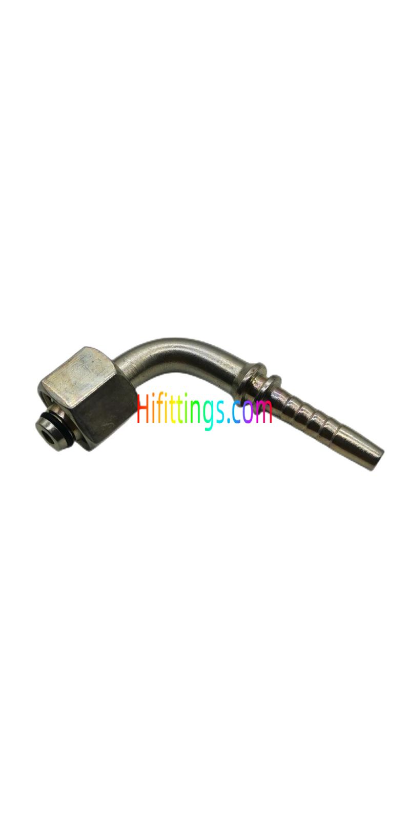 Codo de 90° métrico hembra cono de 24° con junta tórica giratoria Heavy Series Swaged Hose Fitting 20591