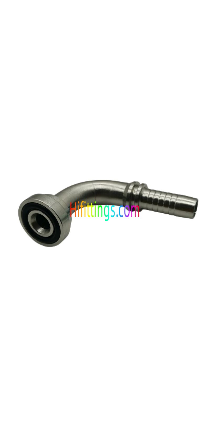 90° Elbow SAE Flange Head 6000 PSI Code 62 Swaged Hose Fitting 87691