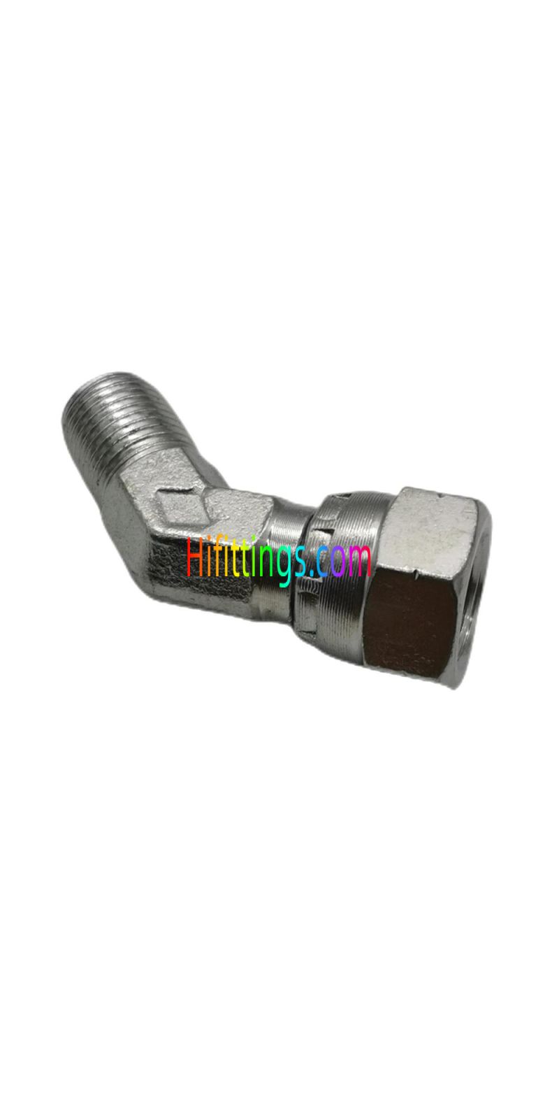 Raccord coudé 45°BSP mâle 60° siège BSP femelle 60°cône 2B4