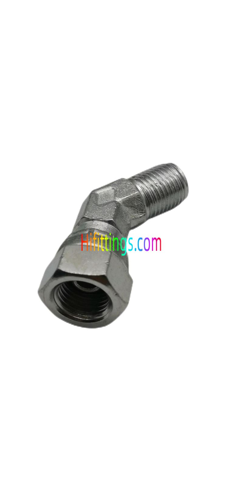 Raccord coudé 45°BSP mâle 60° siège BSP femelle 60°cône 2B4