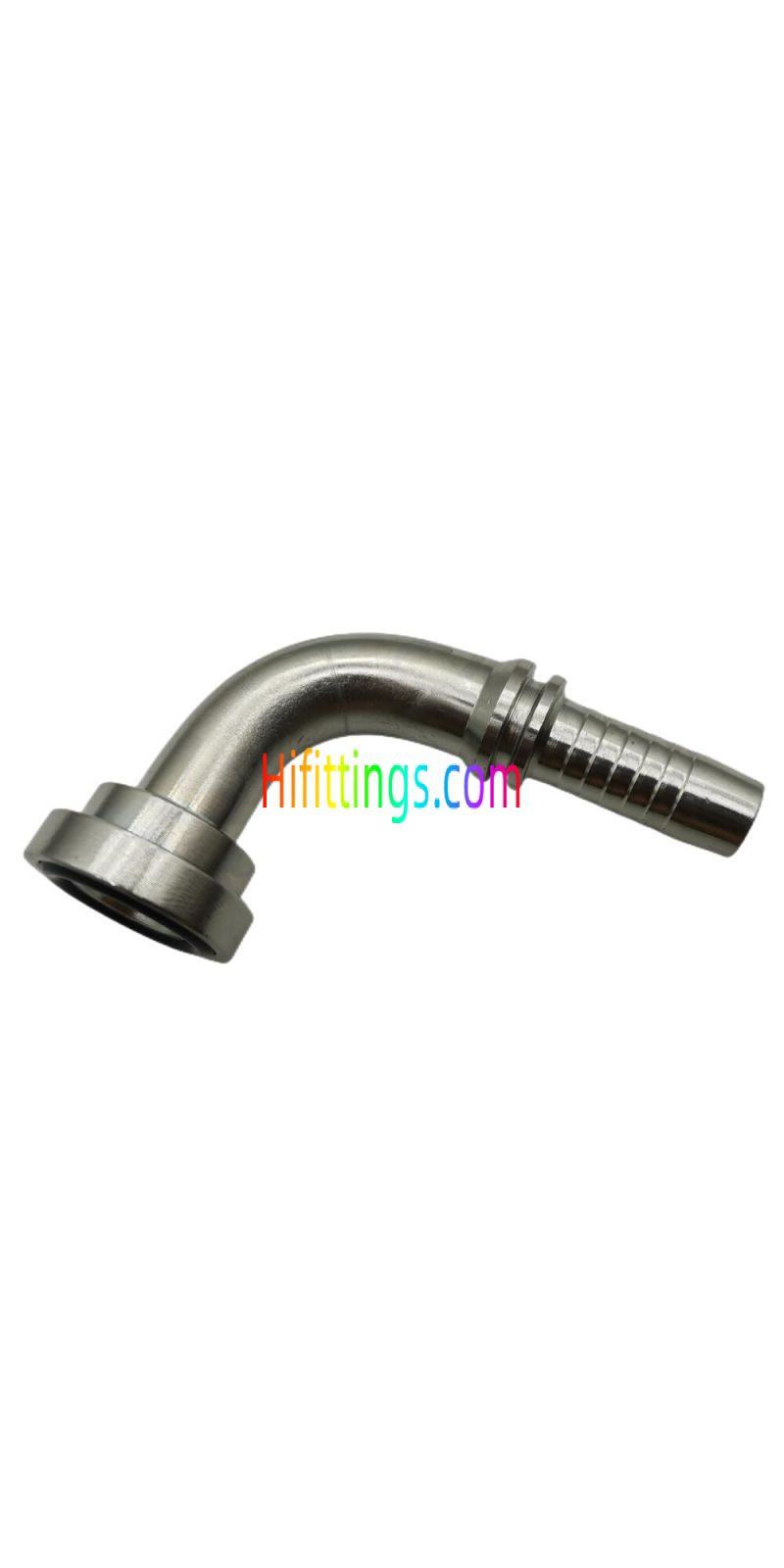 90° Elbow SAE Flange Head 6000 PSI Code 62 Swaged Hose Fitting 87691