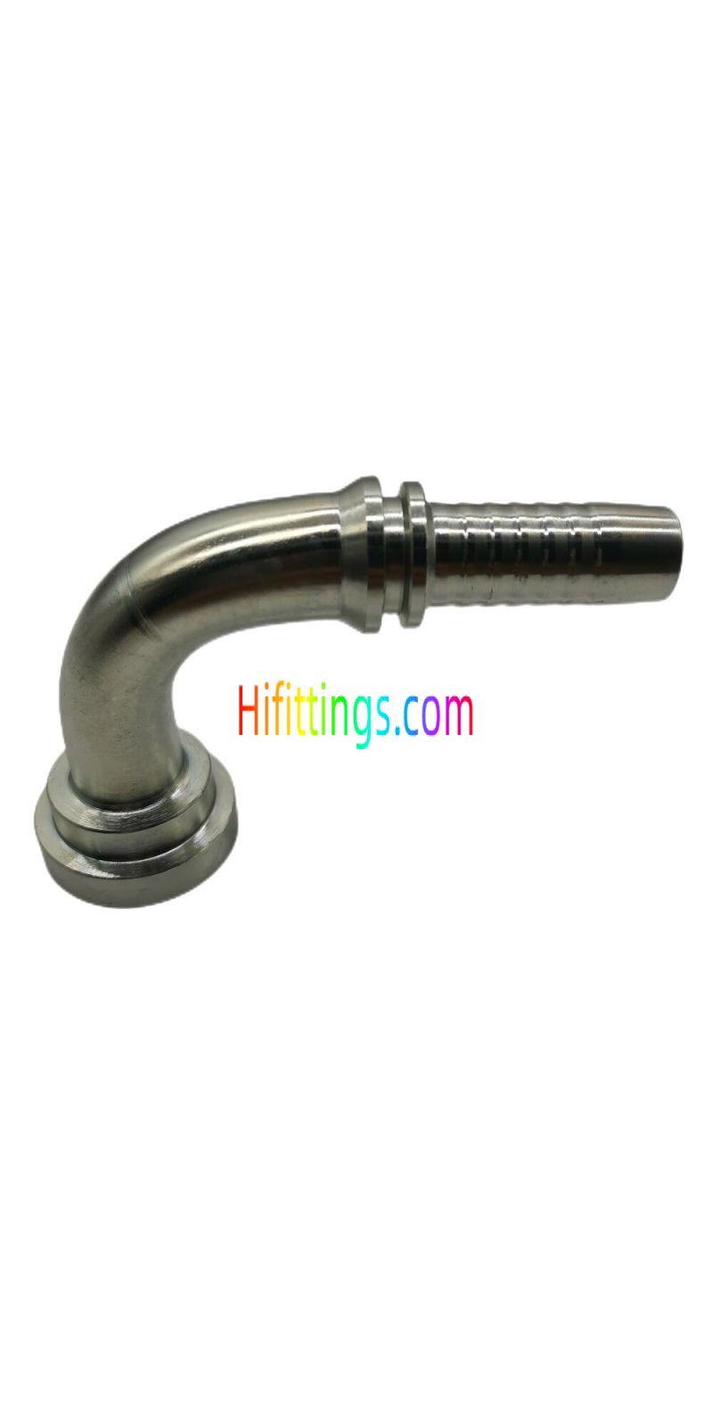 90° Elbow SAE Flange Head 6000 PSI Code 62 Swaged Hose Fitting 87691