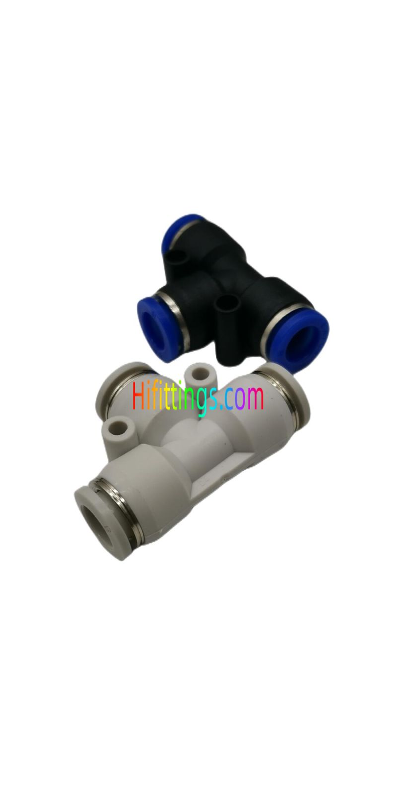 Raccord pneumatique en té uni, Push-In PE