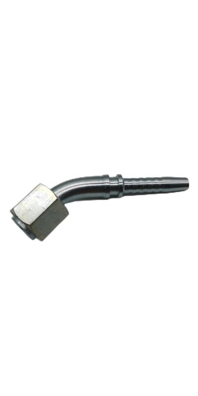 45° Elbow Metric Female Swivel Flat Seat Swaged Hose Fitting 20241