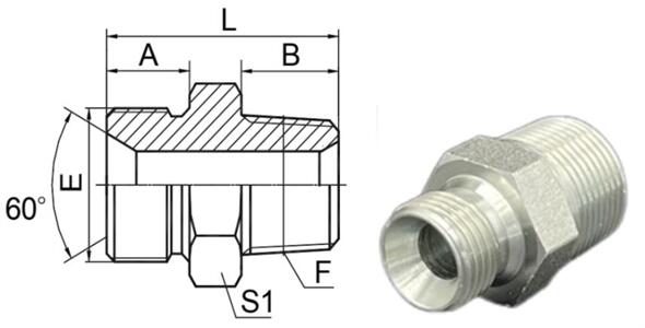 Straight NPT Male BSP Male 60° Seat Cone Fittings - hifittings.com