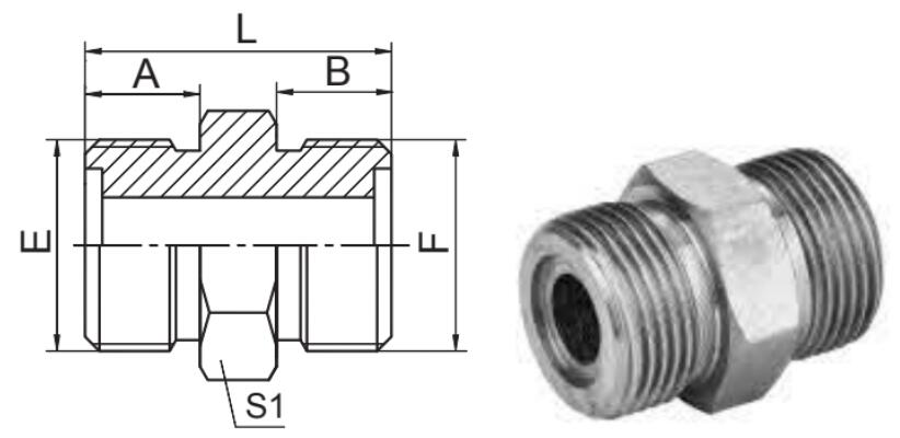   Straight Metric Male O-Ring Face Seal Hydraulic Adapter Pipe Fittings 1E-Hifittings.com