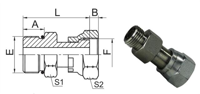 SAE O-Ring Boss S-Series ISO 11926-2 / ORFS Female Swivel Hydraulic Adapter Pipe Fittings 2OF 