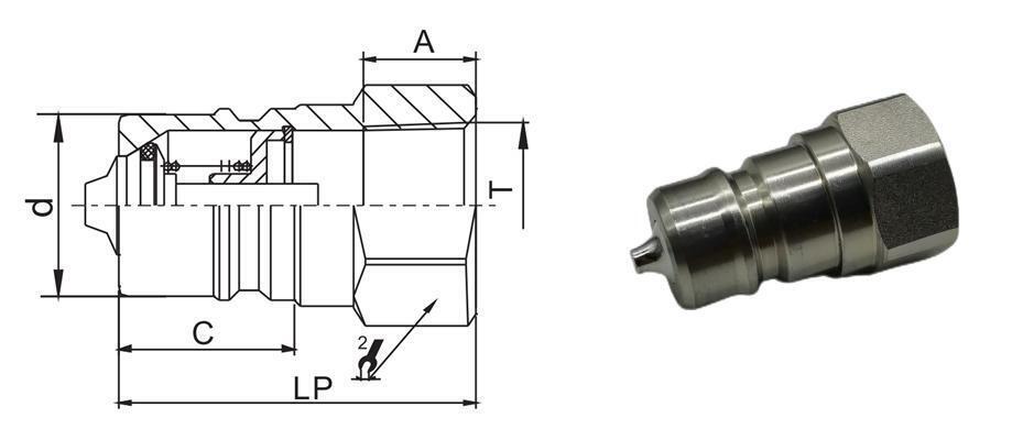 Multi-Purpose Close Type Hydraulic Quick Couplings, ISO 7241 series A Interchange  Plug