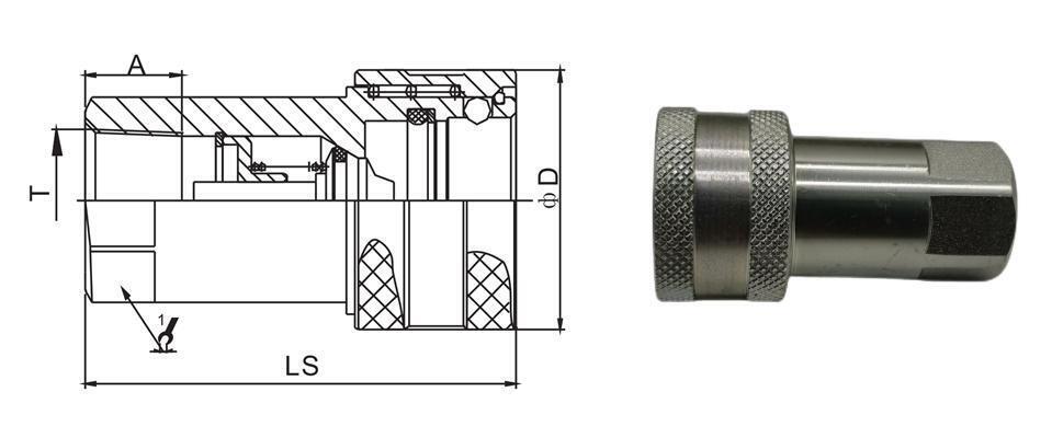  Close Type Hydraulic Quick Coupling ISO7241 A  Socket