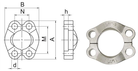SAE J518 L-Series Split Hydraulic Flange Clamps ISO 6162-1 FL