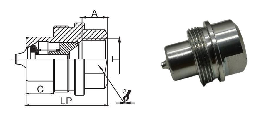  KZE-B High Pressure Thread Locked Type Hydraulic Quick Coupling Plug  