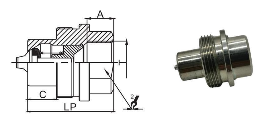 KZE-BA High Pressure Thread Locked Type Hydraulic Quick Coupling  Plug 
