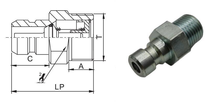 Q/ZB275-77 Close Type Hydraulic Quick Coupling Plug 
